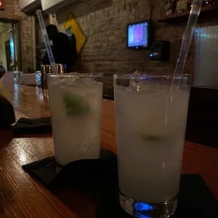 two drinks on a bar