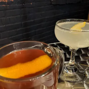 A hot toddy and a french 75 at lost and found