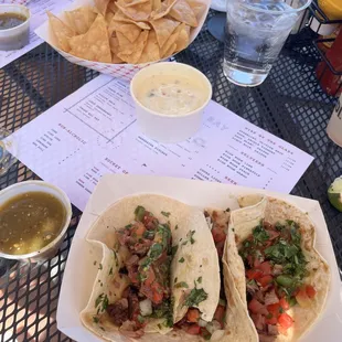 Tacos and chips &amp; queso