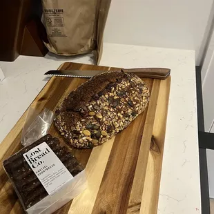 Pretzel shortbread and whole grain loaf. A classic combo according to the checkout guy.