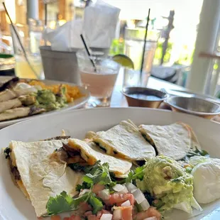 Quesadillas on the patio
