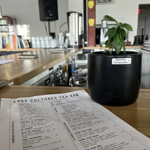 Menu / Bar seating