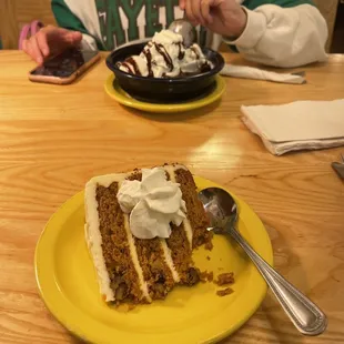 Fresh Carrot Cake &amp; Brownie Ala Mode