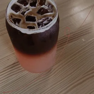 Prickly pear sproda: espresso/soda drink