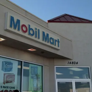the front of a mobil mart