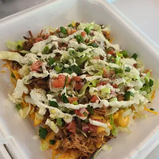 a tray of nachos