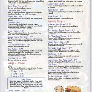 the menu