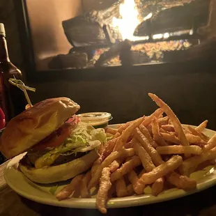 Burger and fries