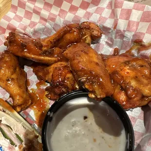 Korean BBQ wings, excellent flavor and quite large.