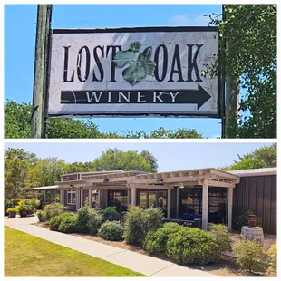 the front and back of the winery