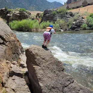 Jumping in the river