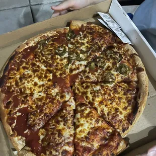 Pepperoni with jalapeños