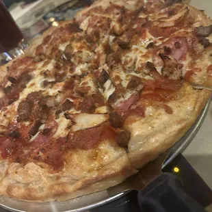 Meat lovers pizza