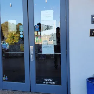 the front door of a restaurant