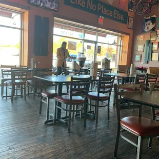 Dining area with just Elvis to keep me company!  Middle of the afternoon mid week.