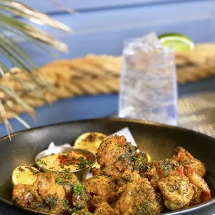 COVID OUTDOOR HH: Mochiko Chicken Bites w/ chicken fat hot sauce, nori, lime | $13