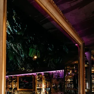 a reflection of a bar