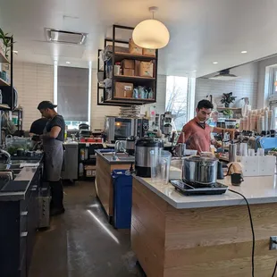 a man preparing food in the kitchen