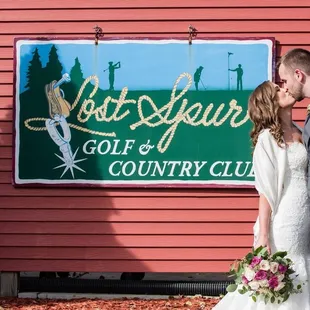 The outside of the golf course.