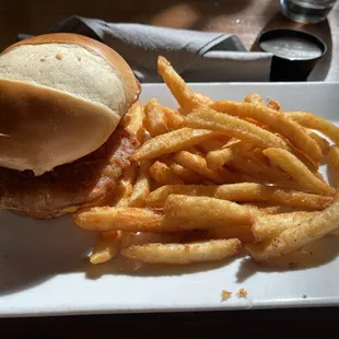 Fish sandwich special with fries