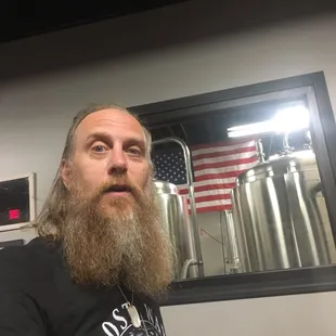 Brewery area and comedian.