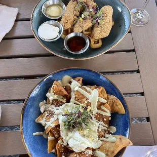 Chicken &amp; Waffles and Chilaquiles