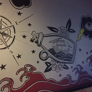 a mural on a wall