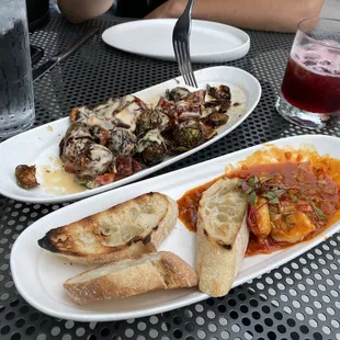 Brussels sprouts with Calabrian aioli and firecracker shrimp