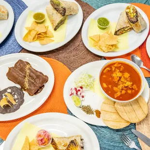 a variety of mexican food