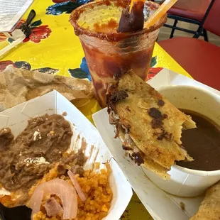 Beef Birria Ramen / Watermelon Aqua Fresca and - Pork Birria Quesatacos! and Mingonada