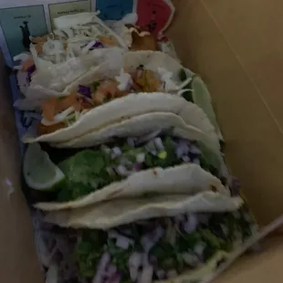 4 tacos $20 - pork, steak, shrimp, ? Overall 4.3244 stars!