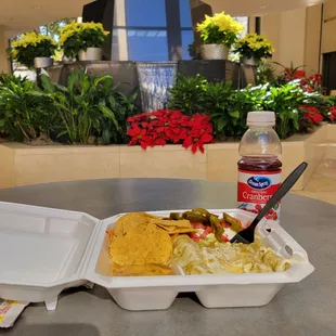 In the pretty Building C Atrium, Mexican, Italian, Deli &amp; Pizza, good food, good price.