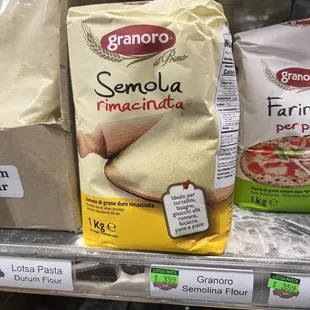 Semolina flour we purchased to have a GF sourdough starter for our homemade breads &amp; pasta.