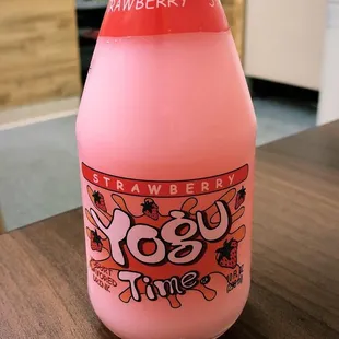 Strawberry yogurt flavored drink.