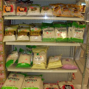shelves of asian food