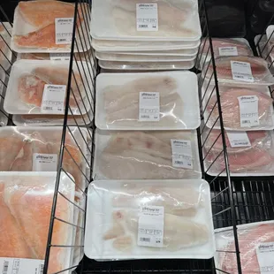 a variety of frozen fish