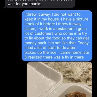 Owner trying to text me insisting they didn't do anything wrong.