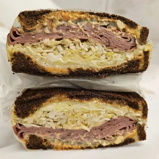 The Travis Rueben! On marble rye goodness!