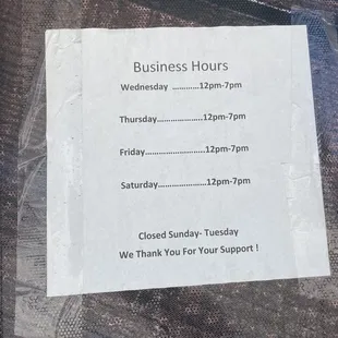 business hours