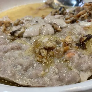 Steamed pork patty with dried salted fish