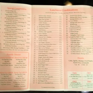 menu