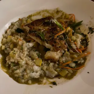 Black Sea Bass with Jasmine Rice