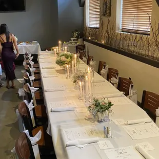 Table decor for the rehearsal dinner!