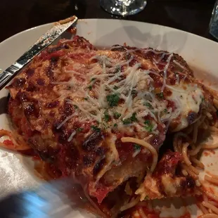 a plate of lasagna