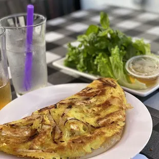 Banh Xeo + vegetarian chicken