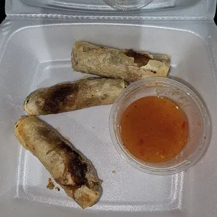 Spring rolls burned