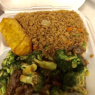 Beef and Broccoli combo. More like just broccoli..