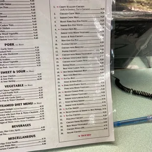 sushi and sashimi, menu