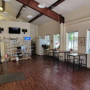 the inside of a restaurant