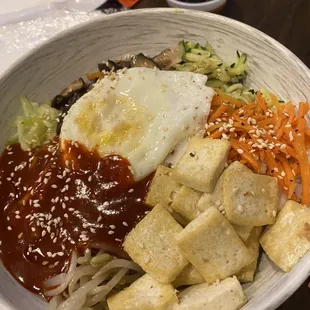 Korean Bibimbap with Tofu